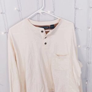 yellow button up pullover